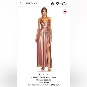 REVOLVE X MICHAEL COSTELLO Avril Maxi Dress, pink “ombré print”, size XS